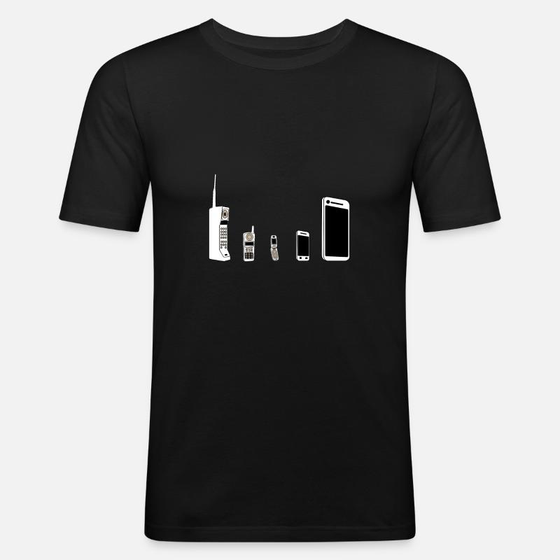 Handy Evolution - Männer Slim Fit T-Shirt - Schwarz