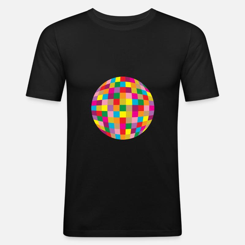 Disco ball - Männer Slim Fit T-Shirt - Schwarz