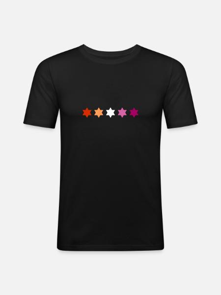 Subtle Lesbian Pride stars - Men's Slim Fit T-Shirt - black