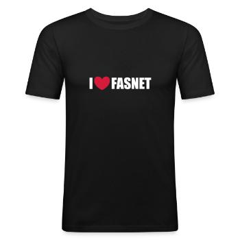 I love Fasnet - Männer Slim Fit T-Shirt - Schwarz - Vorne - Nik (191cm)
