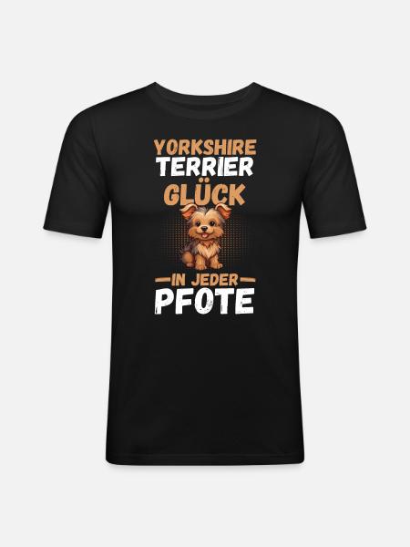 Dog Yorkshire Terrier - Men's Slim Fit T-Shirt - black