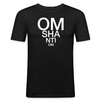 Om Shanti Om Yoga Yogi Frieden Spirituell - Männer Slim Fit T-Shirt - Schwarz - Vorne - Nik (191cm)
