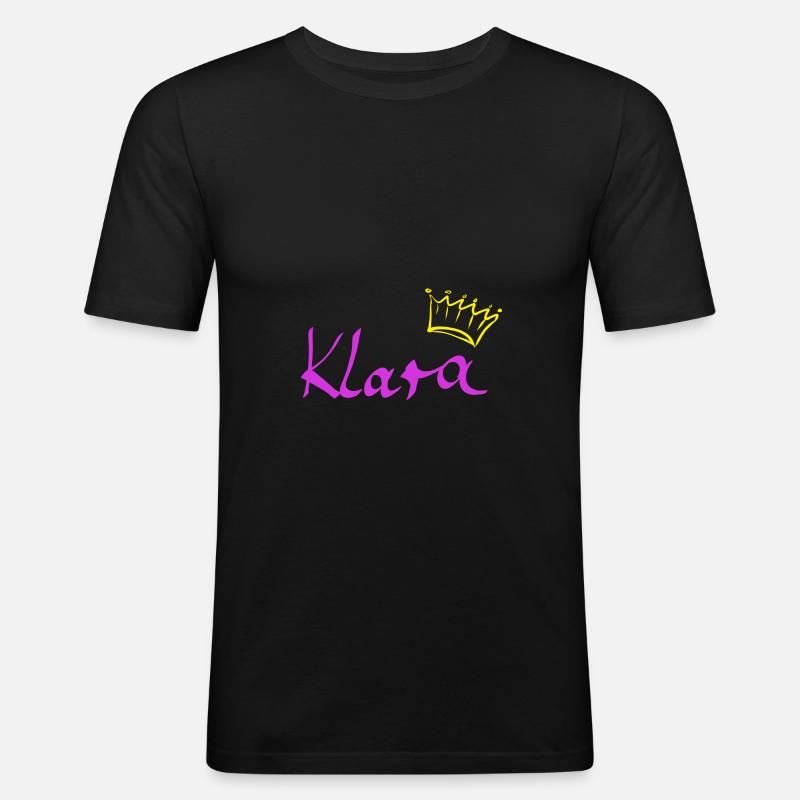 Klara mit Krone als Geschenkidee - Männer Slim Fit T-Shirt - Schwarz