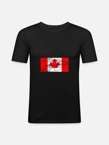 Drapeau canada canada - T-shirt près du corps Homme - noir