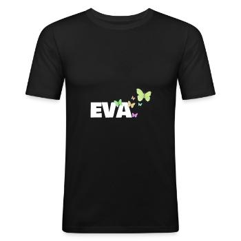 Vornamen Eva - Männer Slim Fit T-Shirt - Schwarz - Vorne - Nik (191cm)