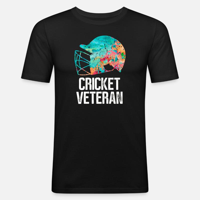 Cricket Veteran - Männer Slim Fit T-Shirt - Schwarz