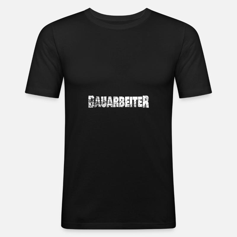Bauarbeiter - Männer Slim Fit T-Shirt - Schwarz