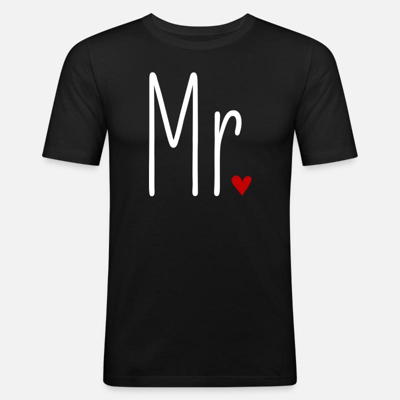 Coppia abbinata Mr e Mrs San Valentino coppia coordinata - Maglietta aderente da uomo - nero