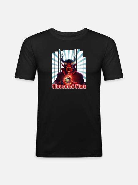 I invented Time - Männer Slim Fit T-Shirt - Schwarz