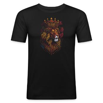 La vie sur Pride Rock - T-shirt près du corps Homme - noir - Devant - Nik (191cm)