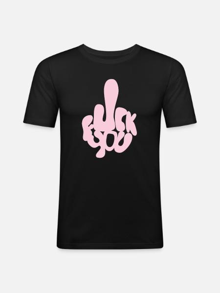 Fuck You in Bubble Letters - Men's Slim Fit T-Shirt - black