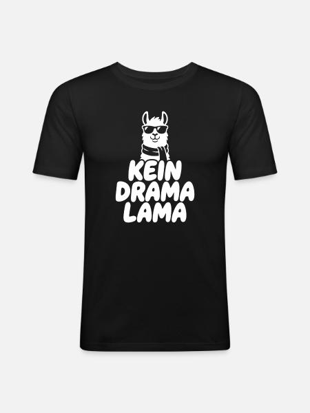 No drama Lama - Men's Slim Fit T-Shirt - black