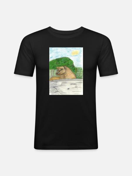 Loewin - Männer Slim Fit T-Shirt - Schwarz