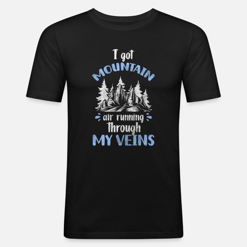 Bäume Wandern Waldtier Waldbewohner - Männer Slim Fit T-Shirt - Schwarz