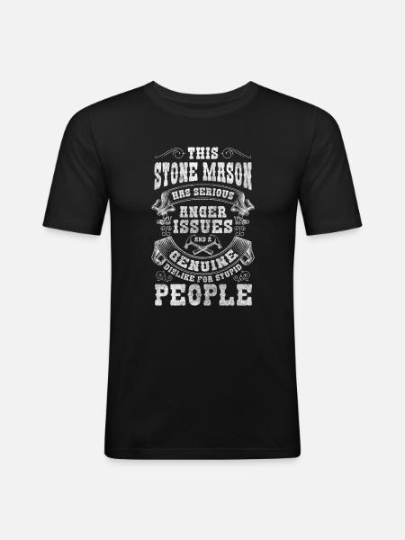 Stonemason Work Craft Craftsman - Men's Slim Fit T-Shirt - black