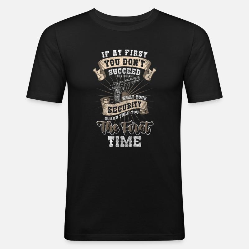 Security Schutz Zyniker - Männer Slim Fit T-Shirt - Schwarz