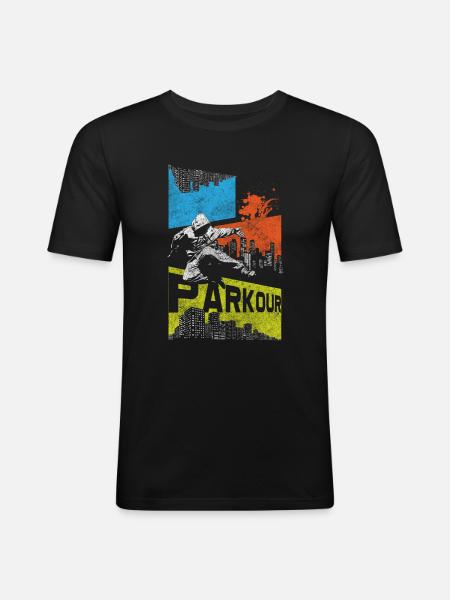 Freerunning Running Brave Adventure - Men's Slim Fit T-Shirt - black