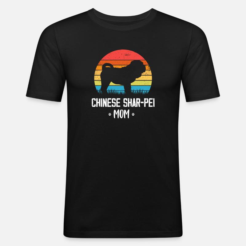Shar Pei - Männer Slim Fit T-Shirt - Schwarz