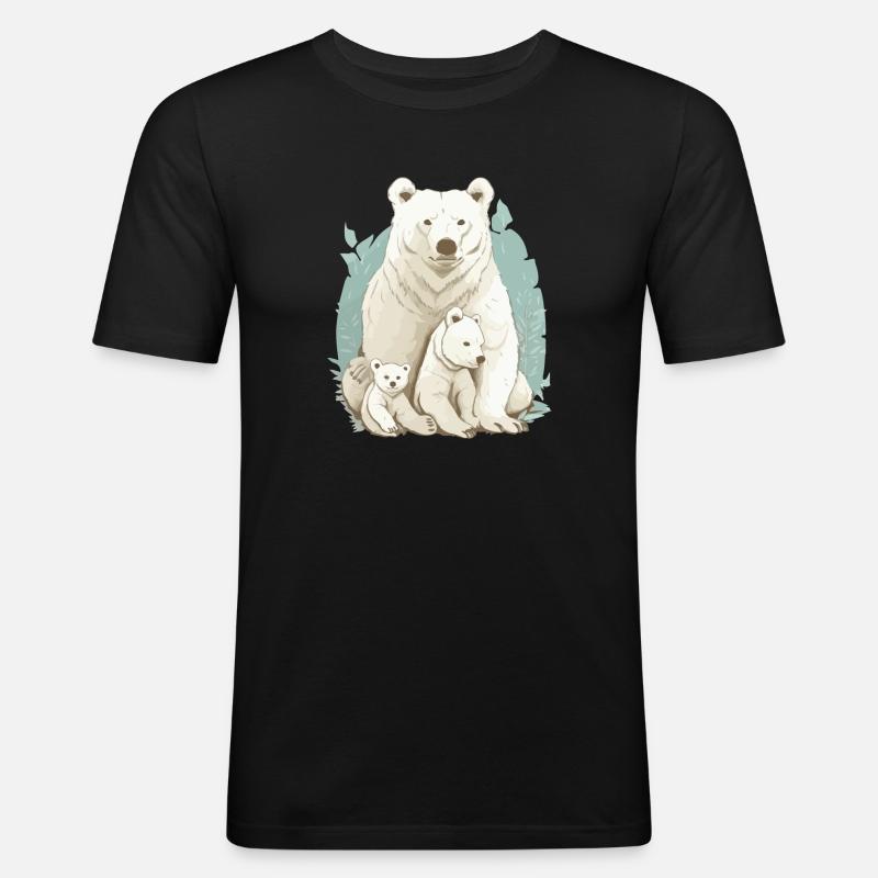 Mama Bär - Männer Slim Fit T-Shirt - Schwarz