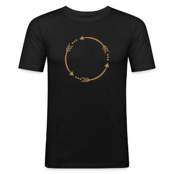 Kreis Rahmen - Männer Slim Fit T-Shirt - Schwarz - Vorne - Nik (191cm)