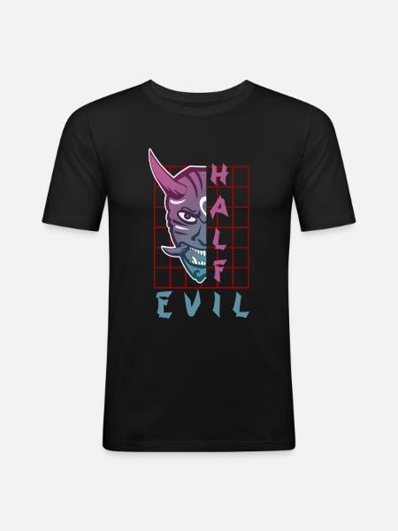 Oni Mask Japan Demon - Men's Slim Fit T-Shirt - black