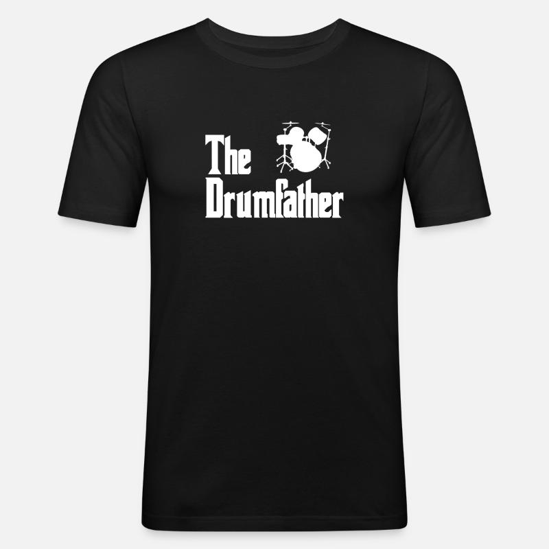 The Drumfather Drummer Drums - Männer Slim Fit T-Shirt - Schwarz