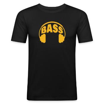 BASSE - T-shirt près du corps Homme - noir - Devant - Nik (191cm)