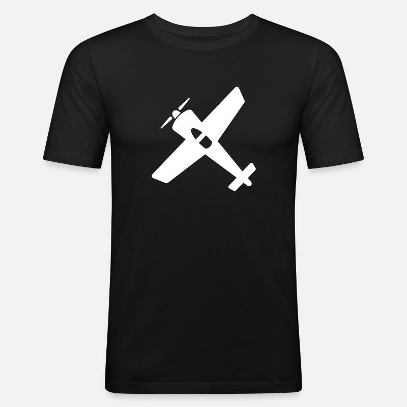 Flugzeug Geschenk Modellflugzeug - Männer Slim Fit T-Shirt - Schwarz