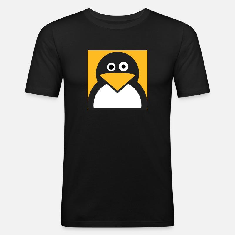Linux Pingouin - T-shirt près du corps Homme - noir