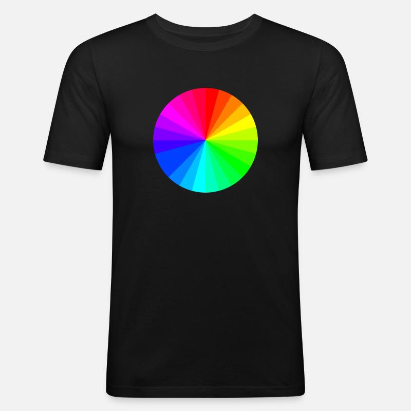 Farbkreis - Männer Slim Fit T-Shirt - Schwarz