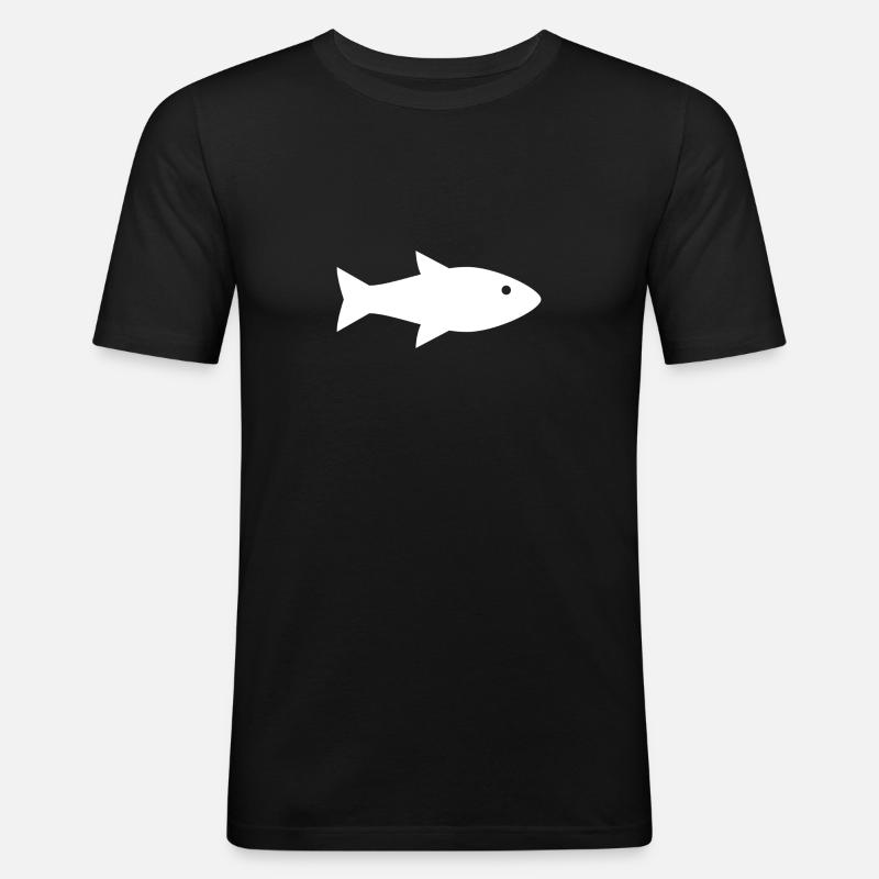 Fisch - Männer Slim Fit T-Shirt - Schwarz