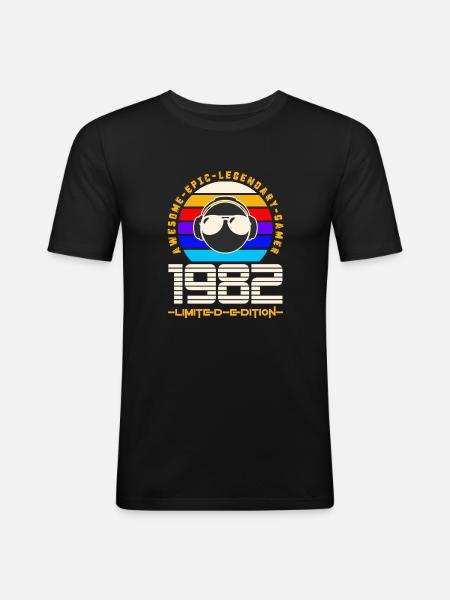1982 - Men's Slim Fit T-Shirt - black