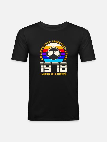 1978 - Männer Slim Fit T-Shirt - Schwarz