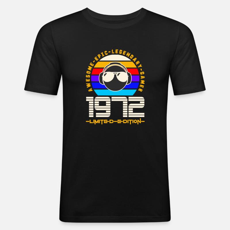 1972 - Männer Slim Fit T-Shirt - Schwarz