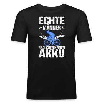 Fahrrad Radfahrer Mountainbike - Männer Slim Fit T-Shirt - Schwarz - Vorne - Nik (191cm)