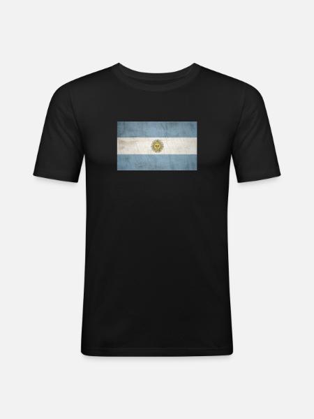 Argentinien - Männer Slim Fit T-Shirt - Schwarz