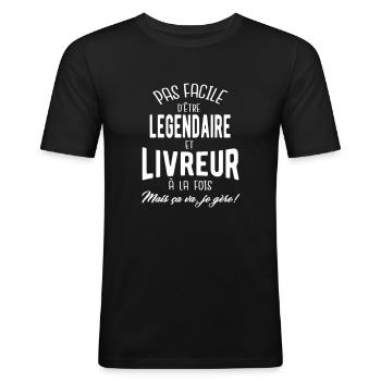 Nicht leicht zu sein legendär und Lieferung - Männer Slim Fit T-Shirt - Schwarz - Vorne - Nik (191cm)