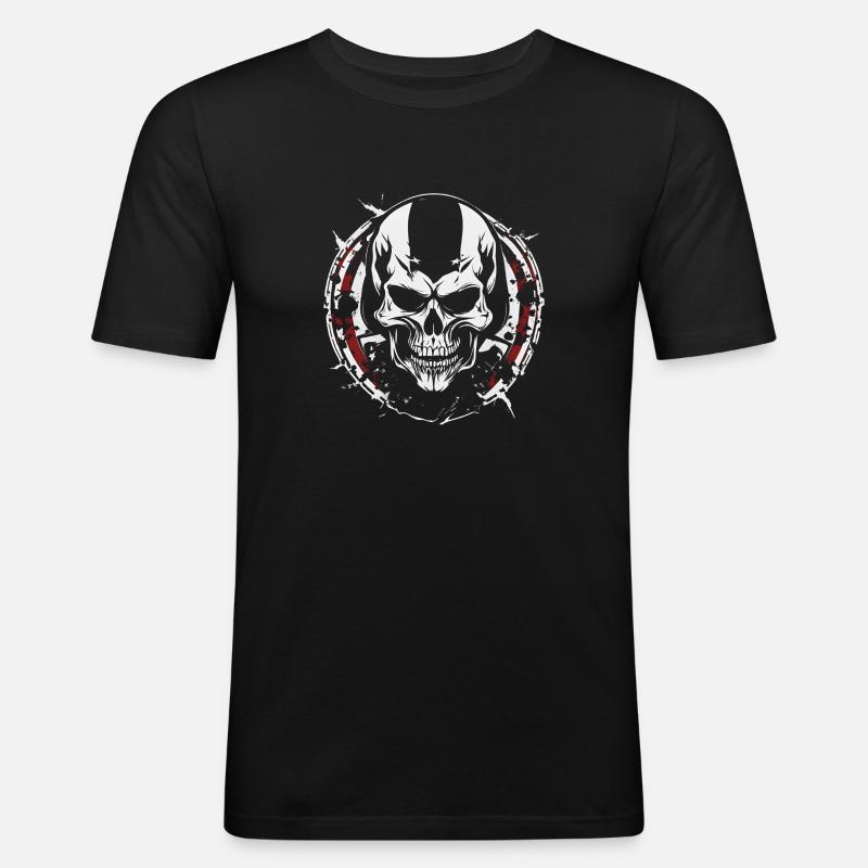 Totenkopf / Skull - Männer Slim Fit T-Shirt - Schwarz