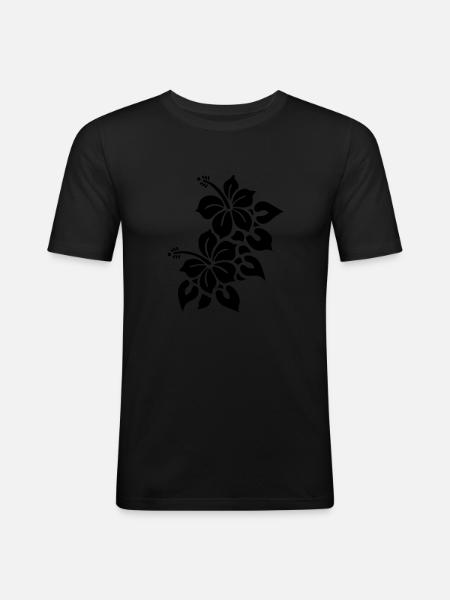 hawaii - Männer Slim Fit T-Shirt - Schwarz