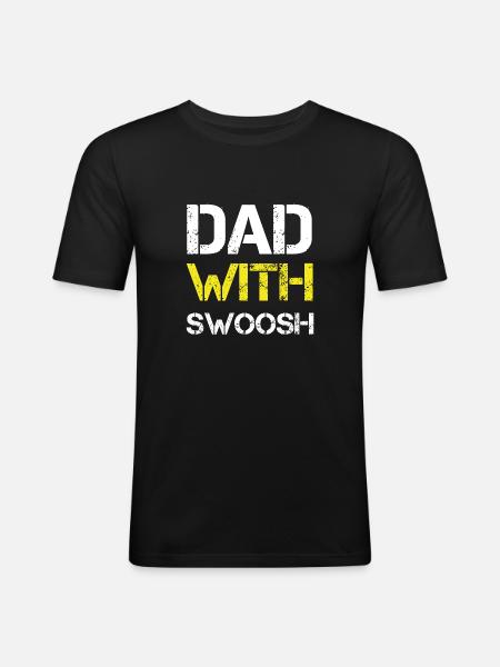 Dad with swoosh - Men's Slim Fit T-Shirt - black
