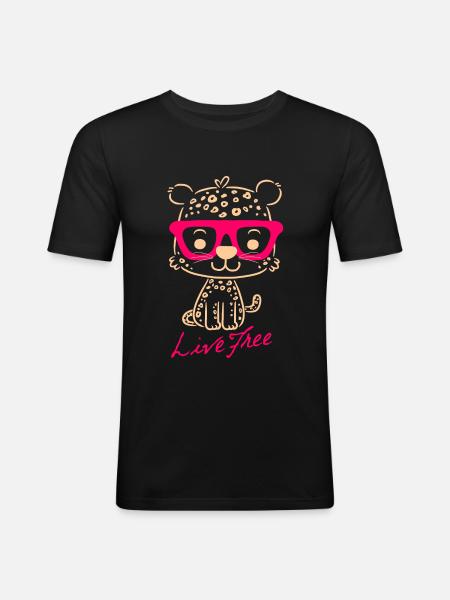 leopard - Men's Slim Fit T-Shirt - black