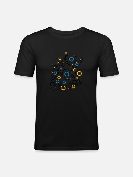 Colour Bubbles - Männer Slim Fit T-Shirt - Schwarz