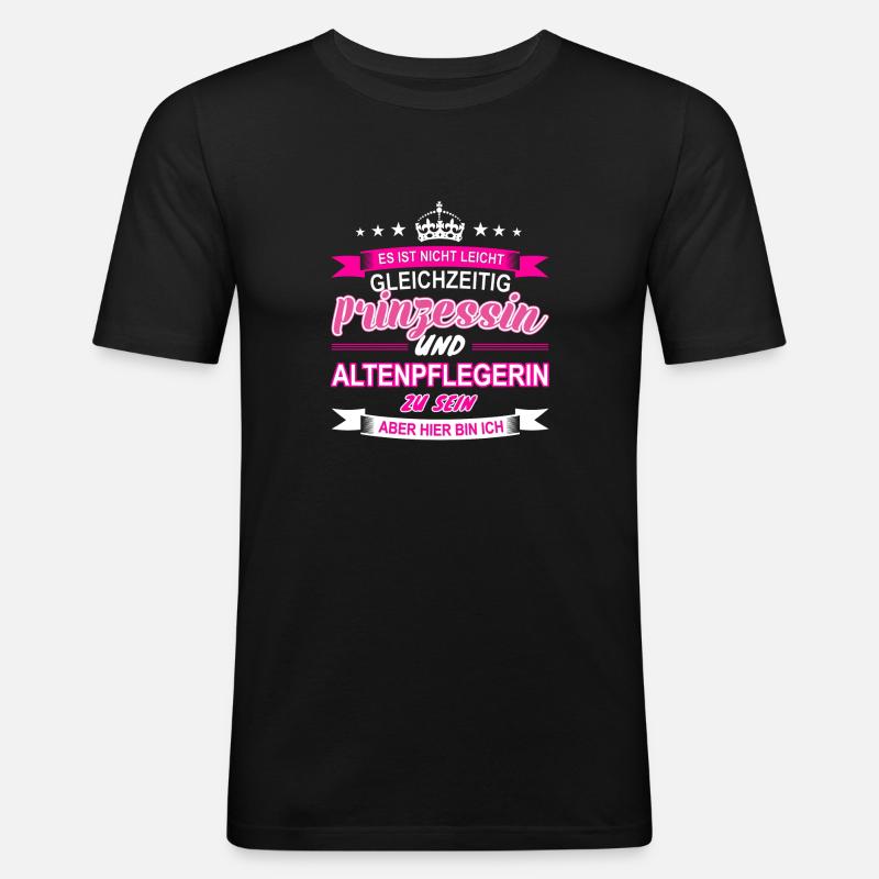Altenpflegerin - Männer Slim Fit T-Shirt - Schwarz
