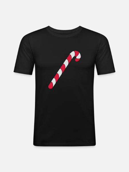 Zuckerstange - Männer Slim Fit T-Shirt - Schwarz