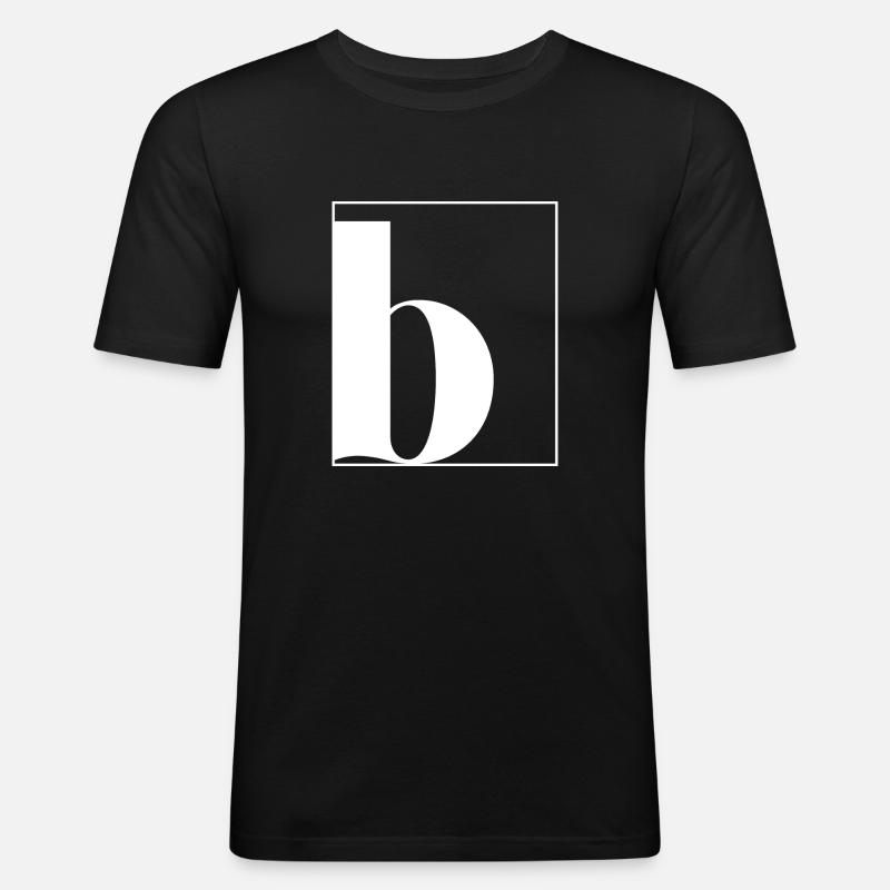 Buchstaben-Alphabet b - Männer Slim Fit T-Shirt - Schwarz