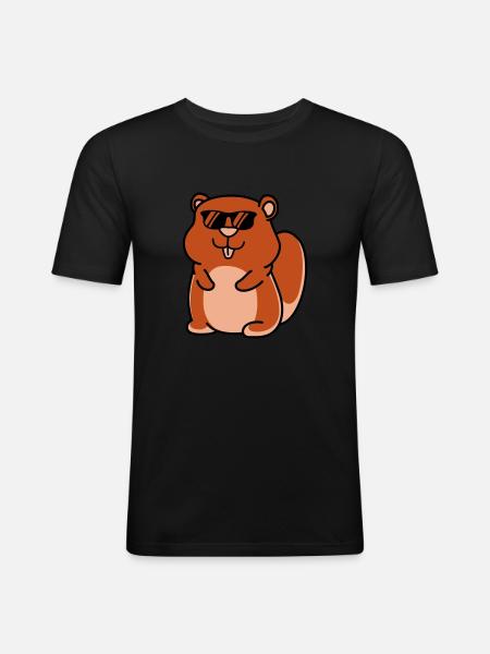 hamster cool - Men's Slim Fit T-Shirt - black