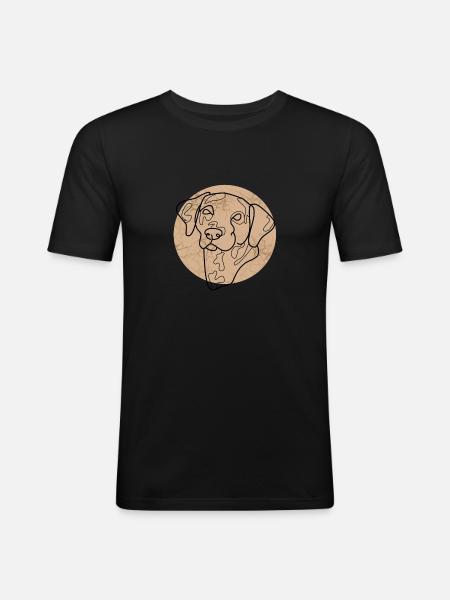 DALMATINER - Männer Slim Fit T-Shirt - Schwarz