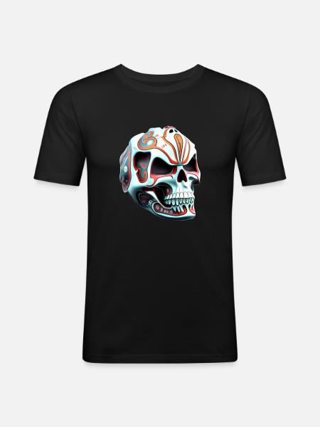 Schädel Nr. 1 - Männer Slim Fit T-Shirt - Schwarz