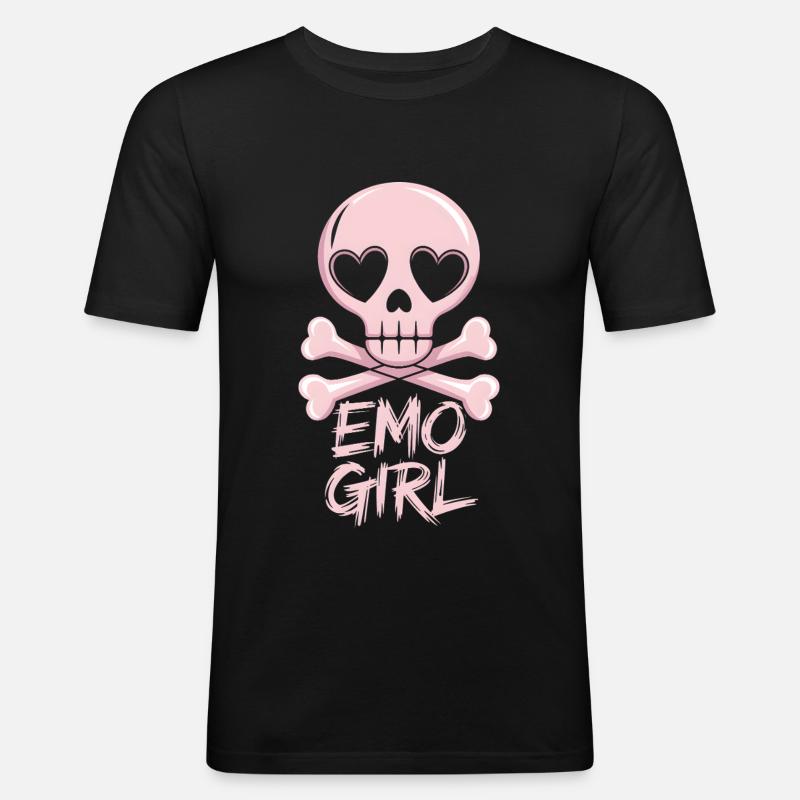 Emo Girl! - Männer Slim Fit T-Shirt - Schwarz