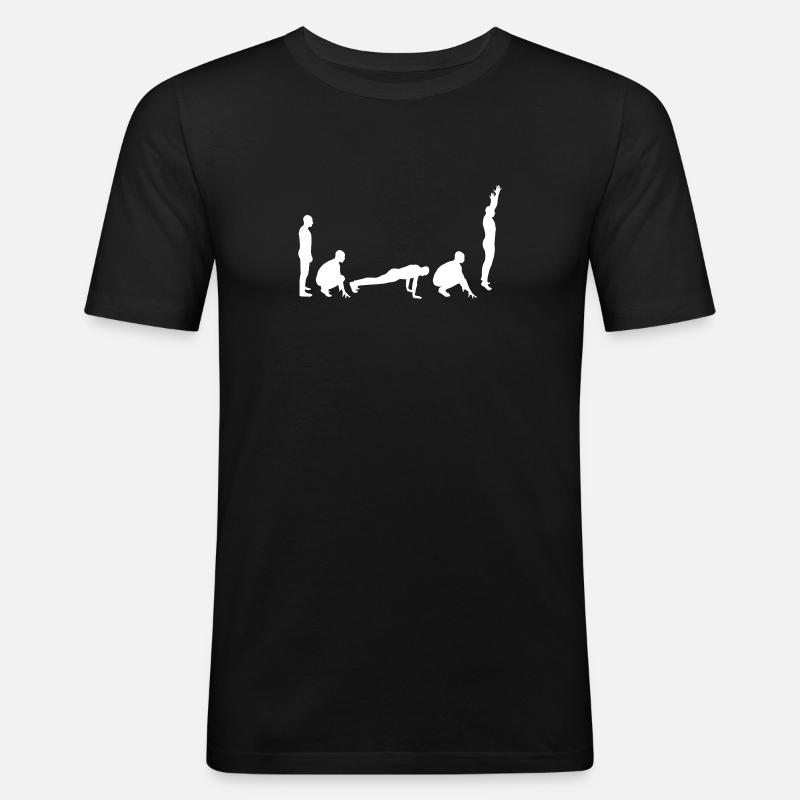 Evolution - Burpee - Männer Slim Fit T-Shirt - Schwarz